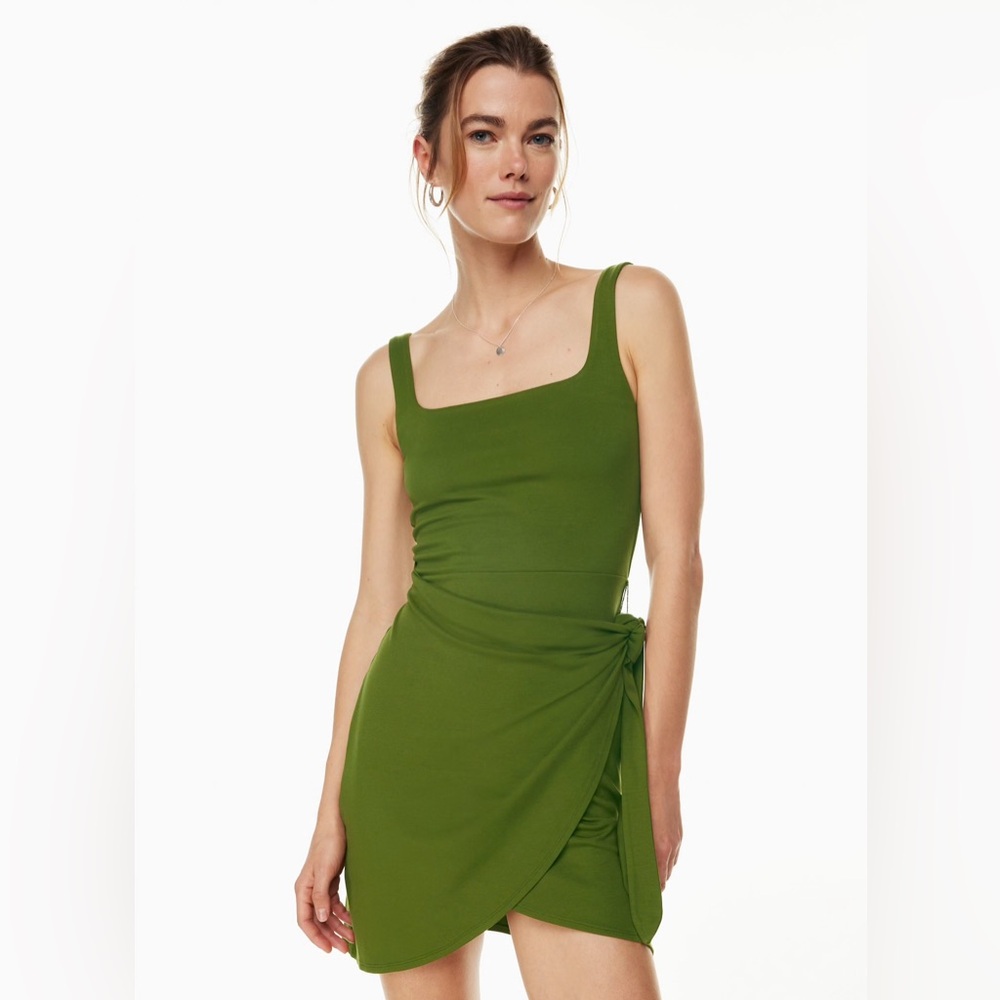 Aritzia green mini wrap dress size small - Picture 4 of 8